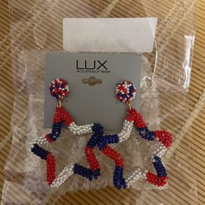 Red White & Blue Star Earrings NEW